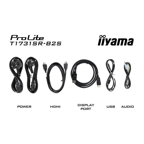 Iiyama prolite t1731sr-b2s 17 touchscreen monitor (zwart, vga, hdmi, displayport, audio, touch)