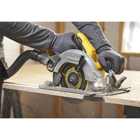 Stanley Fatmax V20 18 V Kreissäge 190 mm Handkreissäge (schwarz gelb, Akku und Ladegerät im Lieferumfang enthalten, mit Koffer)
