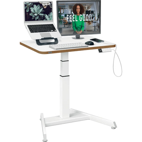 Leitz Ergo Sitz-Steh-Schreibtisch elektrisch – höhenverstellbar – kleiner Schreibtisch – mit Memory-Funktion – 80 x 60 cm – weiß