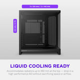 Nzxt h6 midi tower behuizing (zwart | 2x usb-a | 1x usb-c | tempered glass)