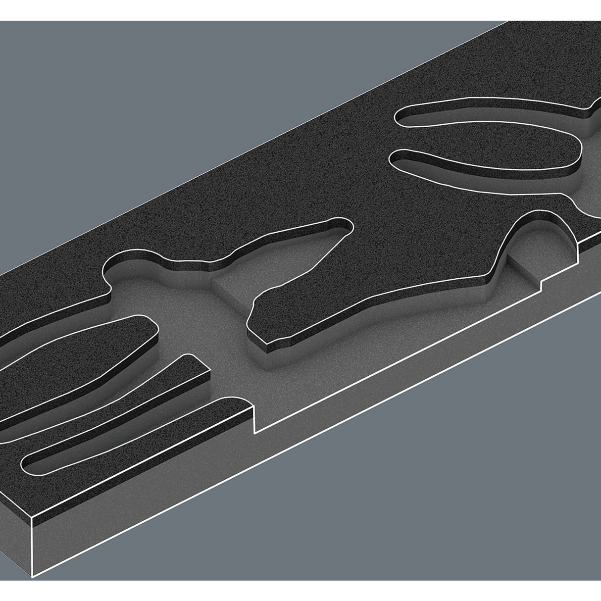 Wera 9784 Moosgummieinlage mit Knivex Zangenset VDE 1, 3-teiliges Zangenset (schwarz grau)