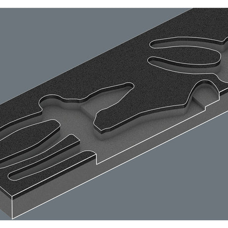 Wera 9784 Moosgummieinlage mit Knivex Zangenset VDE 1, 3-teiliges Zangenset (schwarz grau)