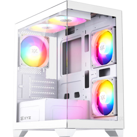 Xyz PC Gear Titanium View Lite Midi-Tower-Gehäuse (weiß | 2x USB-A | gehärtetes Glas)