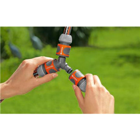 Gardena zweiseitiges Schlauchkupplungsset-Orange-und-Grau-18287-20