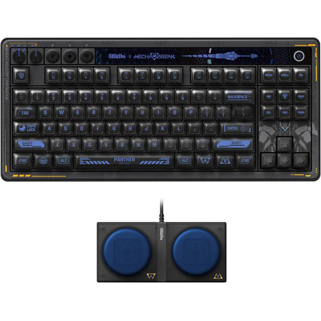 8bitdo Retro 87 mechanische Tastatur – Mecha Break (schwarz, US-Layout (QWERTY), Kailh Box Jellyfish Pro Glaze, 80 % (TKL), ABS-Tastenkappen, Hot-Swap, Bluetooth LE 5.0, kabellos 2,4 GHz, USB)