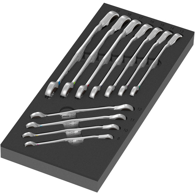 Wera 9733 Schaumstoffeinlage mit 6001 Jokerschalter-Set 1, 11-teiliger Schraubenschlüssel (schwarzgrau)