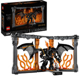 Lego Icons 10367 Buchstütze „Der Herr der Ringe Balrog“.