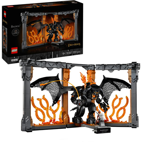 Lego Icons 10367 Buchstütze „Der Herr der Ringe Balrog“.