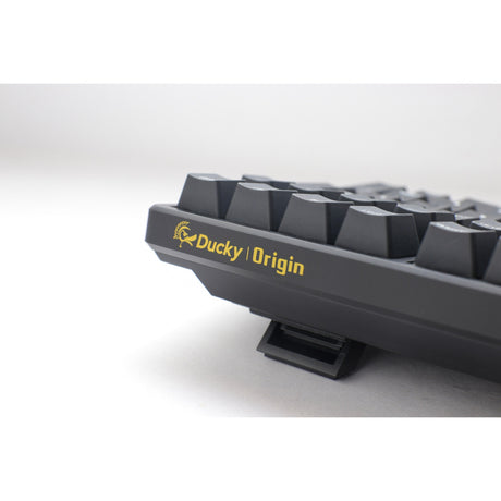 Mechanische Tastatur von Ducky Origin Phantom Black (Schwarz, US-Layout (QWERTZ), Cherry MX Brown, 100 %, Hot-Swap, PBT-Double-Shot-Tastenkappen)