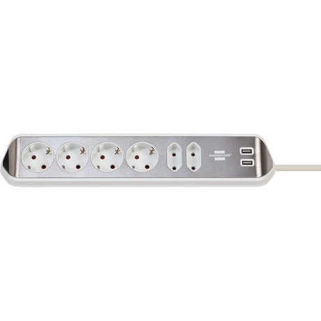 Brennenstuhl Brennenstuhl Estilo Hoekstopcontact 4-fach mit USB-Ladefunktion