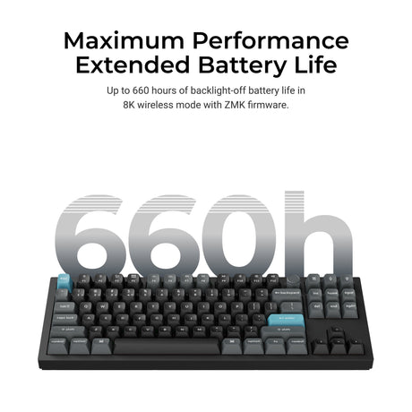 Keychron Q3 Ultra-M4 8K kabellose, benutzerdefinierte mechanische Tastatur (schwarz, US-Layout (QWERTY), Seidenpom-Banane, 80 % (TKL), RGB, Hot-Swap, 8K, 2,4 GHz | Bluetooth 5.2 | USB-C)