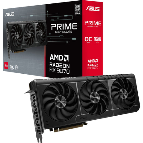 Asus Prime Radeon RX 9070 OC Grafikkarte (grau, 3x Display Port, 1x HDMI, RDNA4)