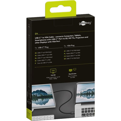 Goobay USB-C-auf-VGA-Adapterkabel (schwarz, 1,8 Meter)