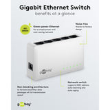 Goobay 5-poort gigabit ethernet switch (wit)