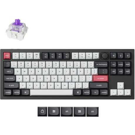 Keychron Q3 HE QMK-M1 RGB mechanische Tastatur (schwarz, US-Layout (QWERTY), Gateron Double-Rail Magnetic Nebula, 80 % (TKL), RGB-LEDs, OSA Double-Shot PBT, Hot Swap, Knopf, 2,4 GHz | Bluetooth 5.1 | USB-C)