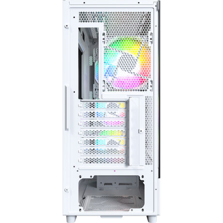 Montech x5 Midi-Tower-Gehäuse (weiß | 2x USB-A | 1x USB-C | gehärtetes Glas)