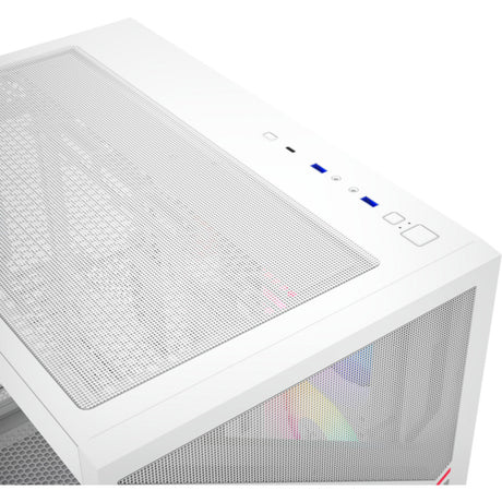 Xyz PC Gear Qubex Midi-Tower-Gehäuse (Weiß | 2x USB-A | 1x USB-C | Gehärtetes Glas)