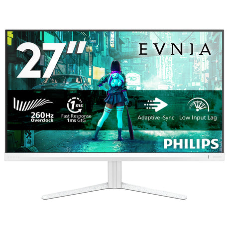 Philips evnia 27m2n3201pl 27 monitor (wit, 1x displayport, 1x hdmi, 260 hz)