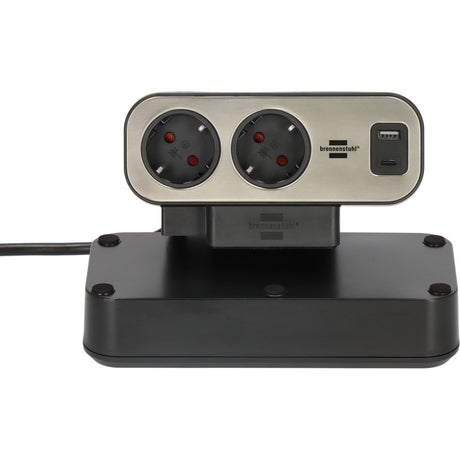 Brennerstuhl brennerstuhl®estilo Duplex-Steckdosenleiste mit Überspannungsschutz, 1x USB C, 1x USB A, 9x Kontakte - 1153580210