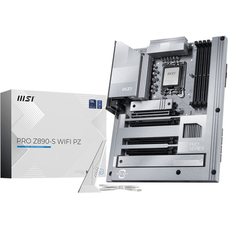 Msi pro z890-s wifi pz socket 1851 moederbord (wit zilver, 2.5gb-lan, wi-fi 7, bt, sound, atx)