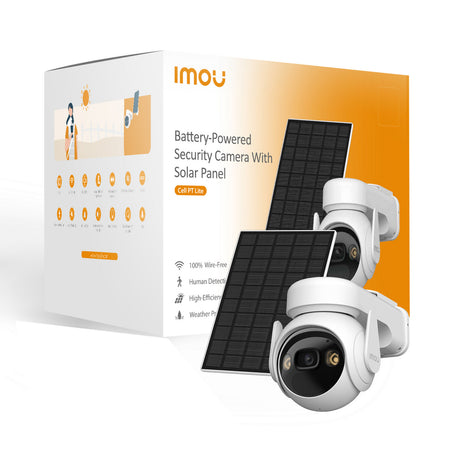 Imou Cell PT Lite mit Solarpanel-Überwachungskamera (weiß, 2k, 3 MP, 5000 mAh Akku)