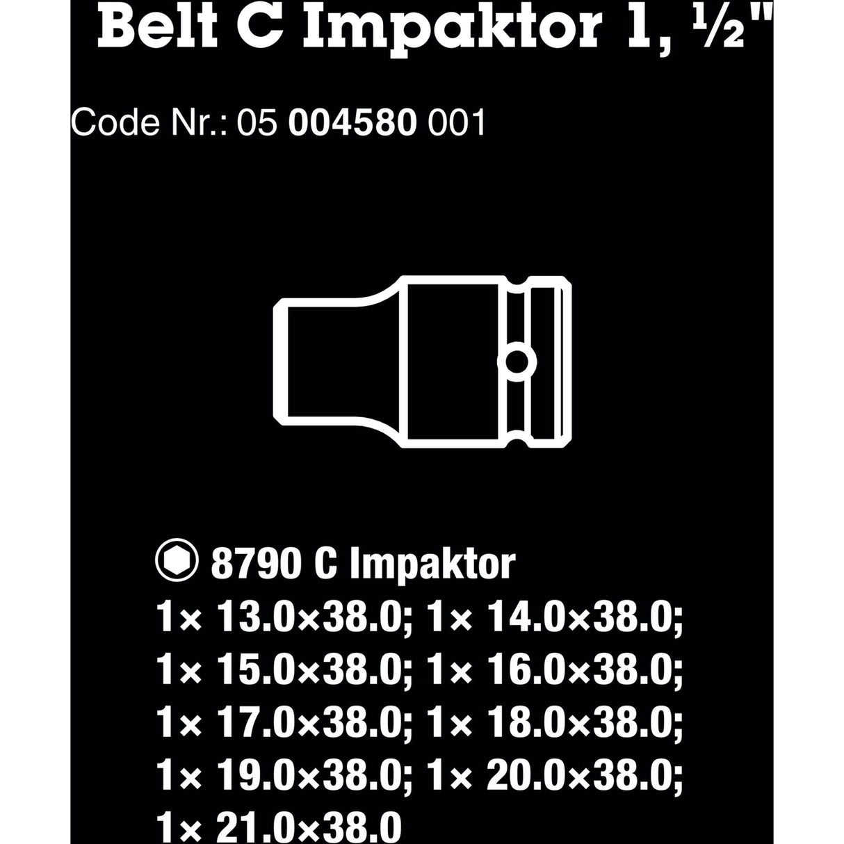 Waa Belt C Impaktor 1 Kappe Set, 1 2