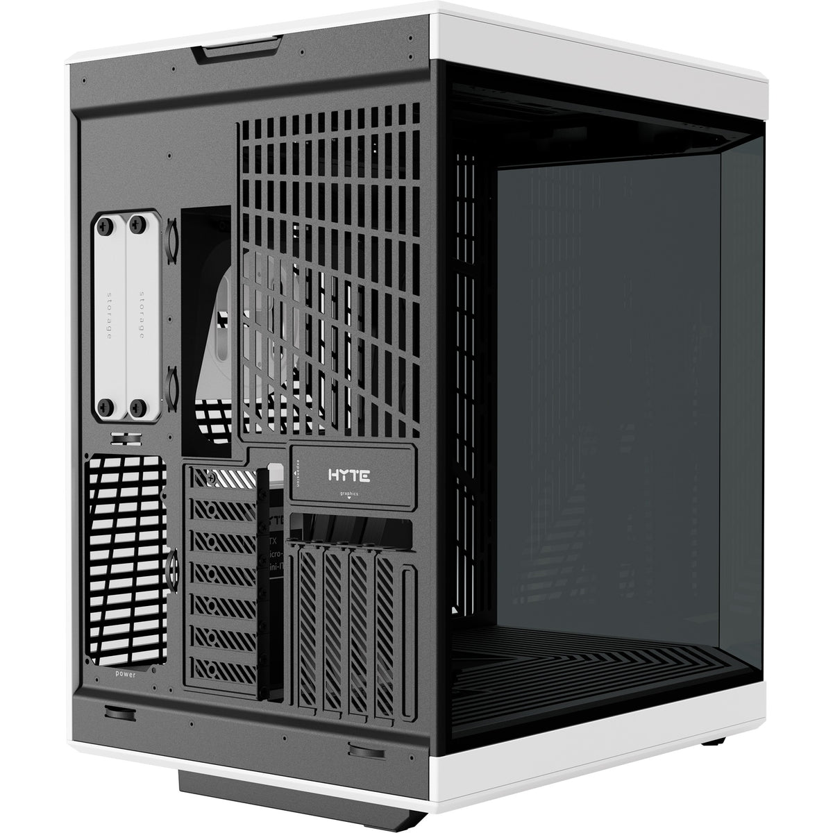 Hyte y70 Midi-Tower-Gehäuse (schwarz und weiß | 2x USB-A | 1x USB-C | gehärtetes Glas)