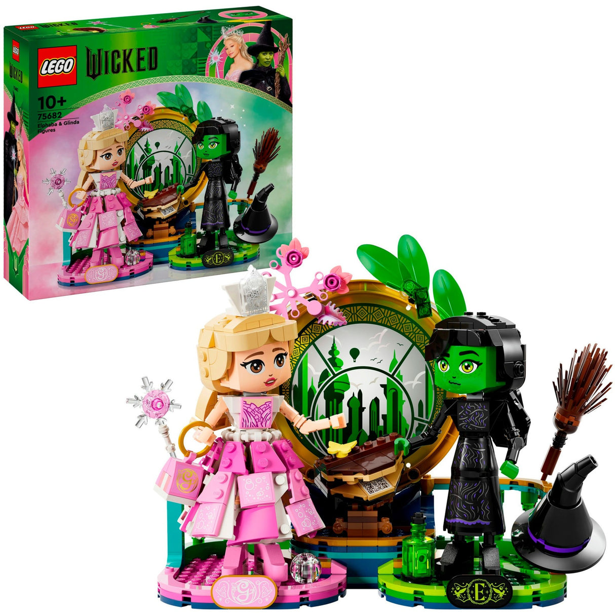 Lego 75682 böse Elphaba- und Glinda-Figuren