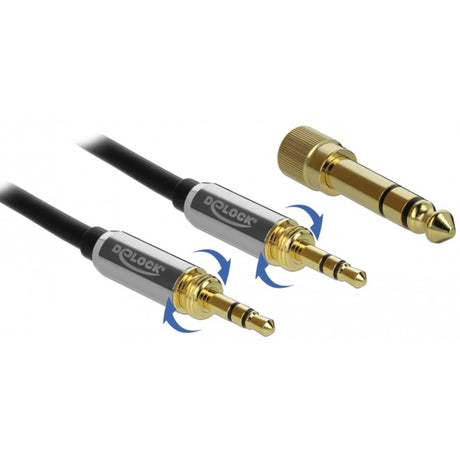 Delock Stereokabel 3,5 mm 3 Pin Stecker > 3,5 mm 3 Pin Stecker (schwarz, 3 Meter)
