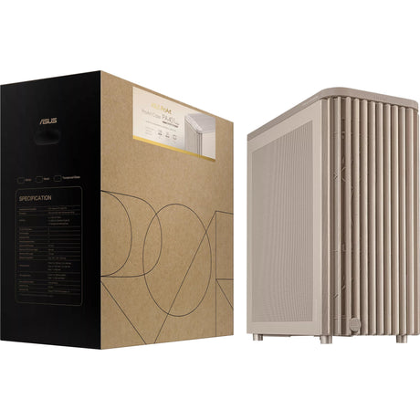 Asus Proart Pa401 Wood Edition – Mesh-Panel-Midi-Tower-Gehäuse (beige Holzfarbe | 2x USB-A | 1x USB-C)