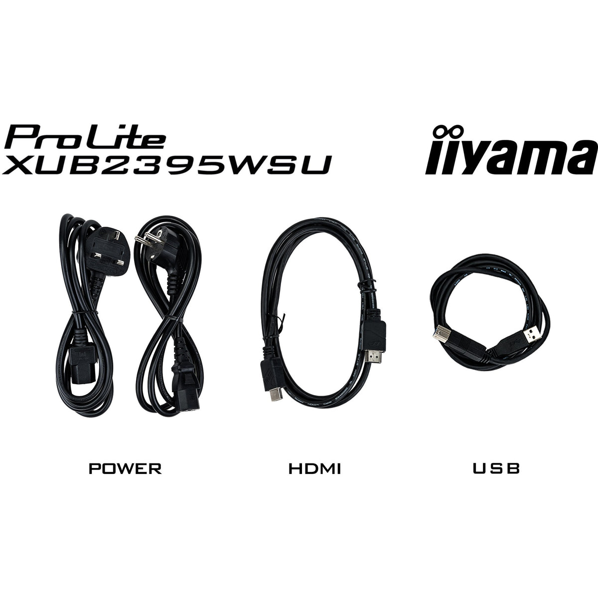 Iiyama prolite xub2395wsu-b5 22,5 Monitor (schwarz, HDMI, Display Port, VGA, 2x USB-A, USB-B)