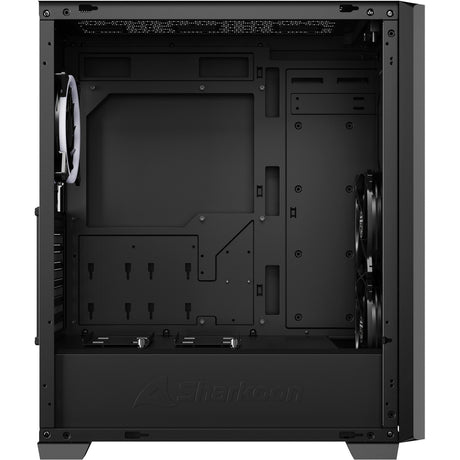 Sharkoon vs9 RGB schwarzes Midi-Tower-Gehäuse (schwarz | 2x USB-A | 1x USB-C | RGB | gehärtetes Glas)