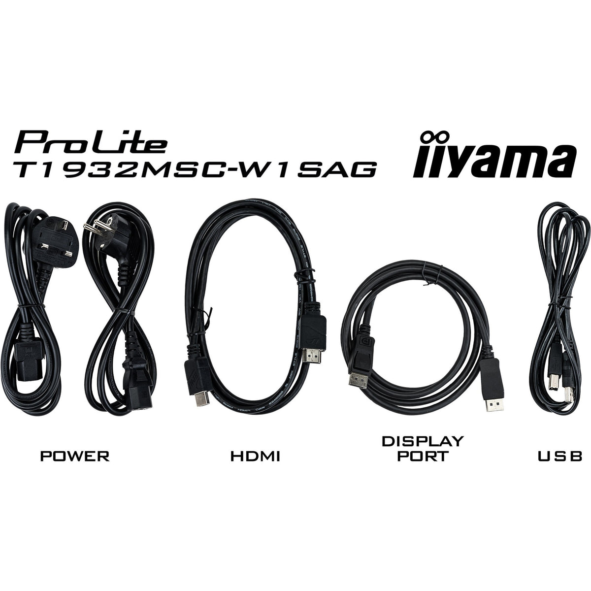 Iiyama Prolite T1932MSC-W1SAG 19 Touchscreen-Monitor (weiß, HDMI, Display-Port, VGA, USB-B)