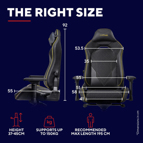 Trust gxt 721 ruya pro premium comfortabele gaming stoel (zwart geel)