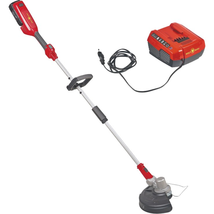 Wolf-garten Akku Rasentrimmer Lycos 40 300 t 30cm se (rot grau, Akku inklusive)