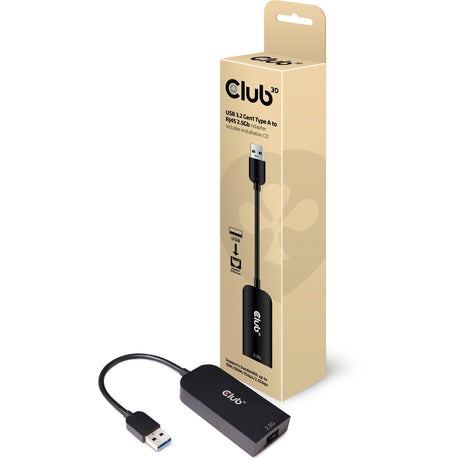 Club 3D USB-A 3.2 Gen1 > RJ-45 2,5 Gbit/s Adapter (schwarz, 0,16 Meter)