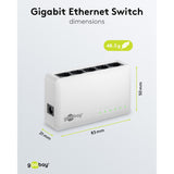 Goobay 5-poort gigabit ethernet switch (wit)