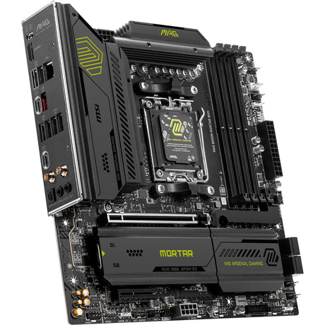 Msi mag b850m mortar wifi socket am5 moederbord (zwart, raid, 5 gb-lan, wlan, bt, sound, atx)