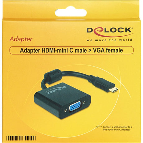 Delock Mini HDMI-C (Stecker) > VGA (Buchse) Adapter (schwarz, 0,24 Meter)
