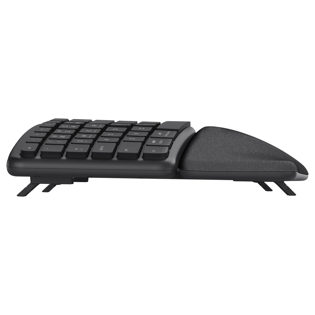 Trust Keyra ergonomische kabellose Tastatur (schwarz, US-Layout (QWERTY), 100 %, 2,4 GHz USB | Bluetooth)