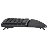Trust Keyra ergonomische kabellose Tastatur (schwarz, US-Layout (QWERTY), 100 %, 2,4 GHz USB | Bluetooth)