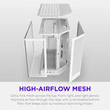 Nzxt h6 rgb+ midi tower behuizing (wit | 2x usb-a | 1x usb-c | rgb | tempered glass)