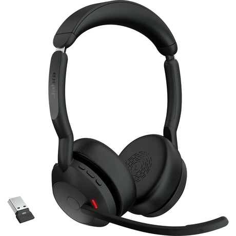 Jabra evolution2 55, inkl. Ladestation für On-Ear-Headset (schwarz, Stereo, UC, USB-A, Link380a)