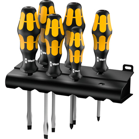 Wera 932 s 6 Schraubendreher-Set Kraftform + Halter (schwarz gelb, 6-teilig)