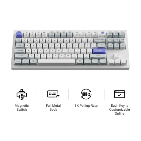 Keychron Q3 HE 8K Magnetschalter-Tastatur (schwarz, US-Layout (QWERTZ), ultraschnelles Lime, 80 % (TKL), RGB, Hot-Swap, 8K)