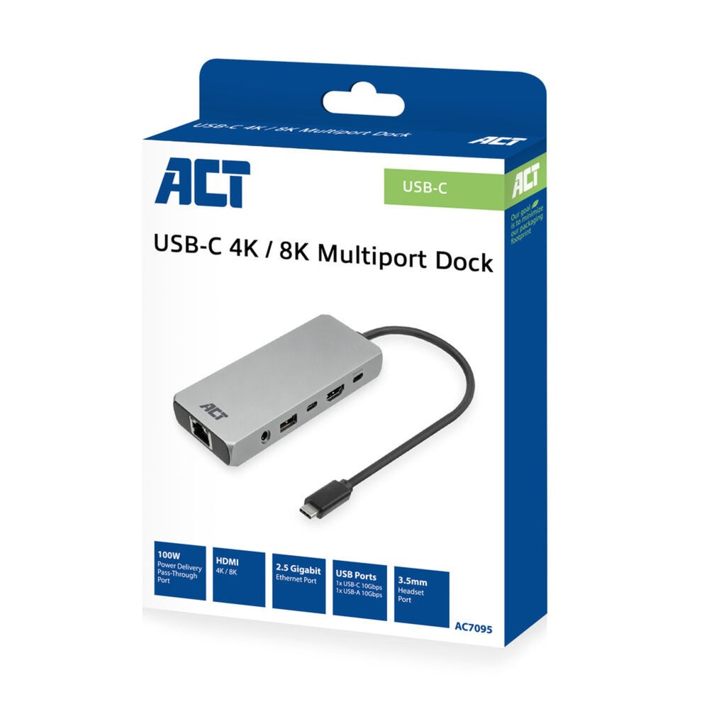 Act-Konnektivität USB-C 4K 8K 60Hz Dockingstation