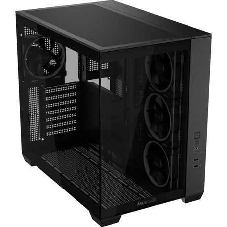 Asus a32 plus Midi-Tower-Gehäuse (schwarz | 2x USB-A | 1x USB-C | RGB | gehärtetes Glas)