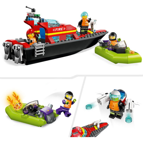 Lego City Rettungsboot-Feuerspielzeug für Kinder – 60373