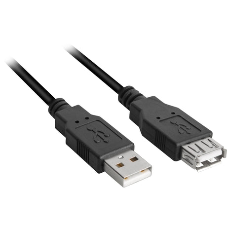 Sharkoon USB 2.0 Verlängerungskabel (schwarz, 3 Meter, doppelte Abschirmung)