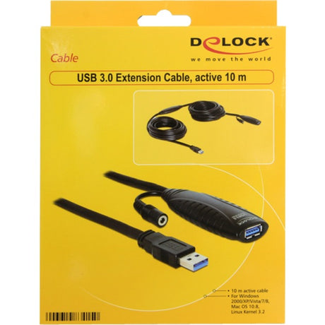 Delock USB 3.0 aktives Verlängerungskabel (schwarz, 10 Meter)